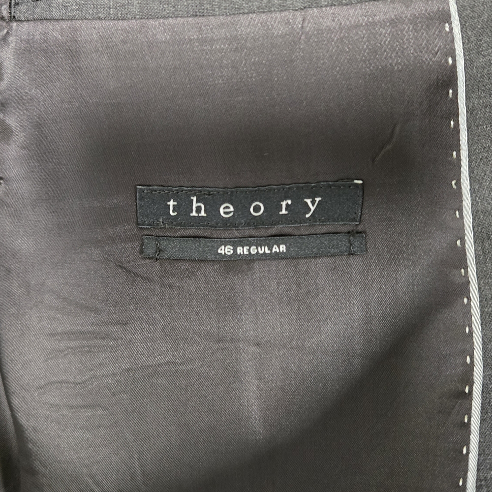 Theory Men's Charcoal Suit Jacket Size 46 Regular